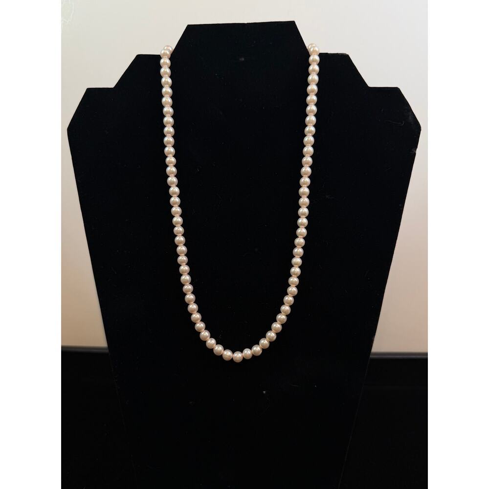 Light Pink Faux Pearl Necklace  | 9” Drop